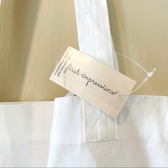 🌺4 Items $25🌺First Impressions Reusable Tote Bag - HELLO BABY -Black White NWT - Picture 4 of 6